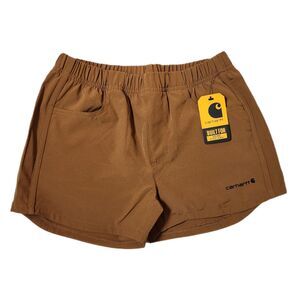 Carhartt Rugged Flex Ripstop Shorts Girls Large 12 Brown NWT